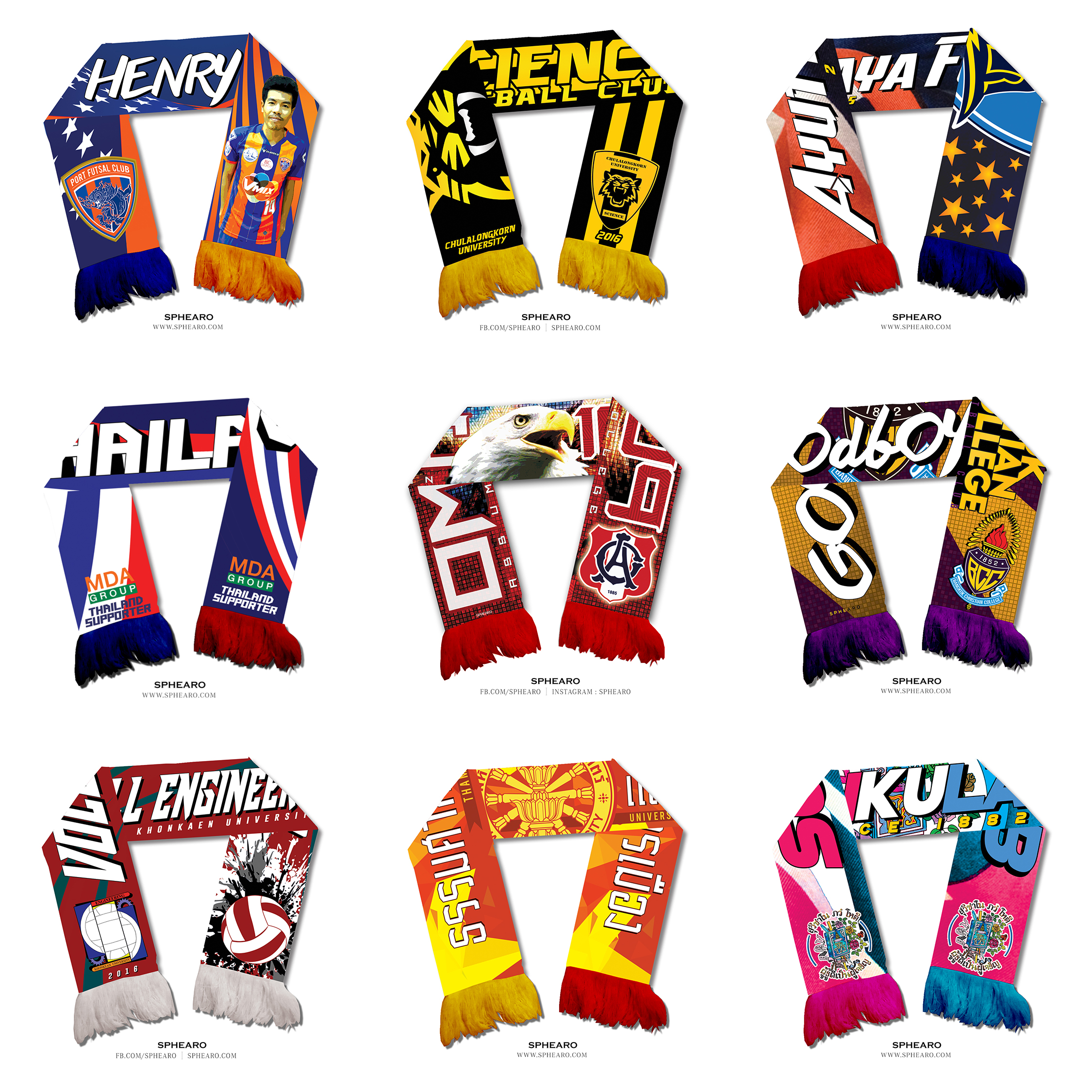 ผลิตผ้าเชียร์บอล, ผ้าพันคอเชียร์กีฬา, ผ้าเชียร์, ผ้าบัพ, football scarf